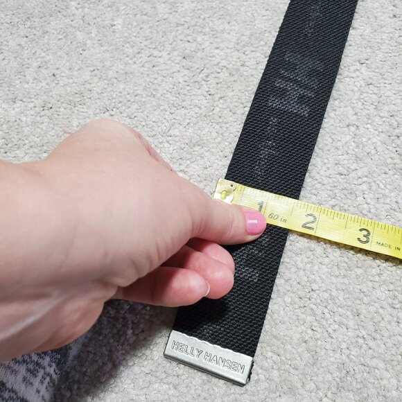HELLY HANSEN Workwear Belt Nylon Canvas Logo Metal Clasp Black Silver Men's 38 - Picture 7 of 7